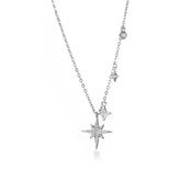 Bright Star Silver Necklace, White Rhodium, Premium Cubic Zirconia  + Give Joy Gift